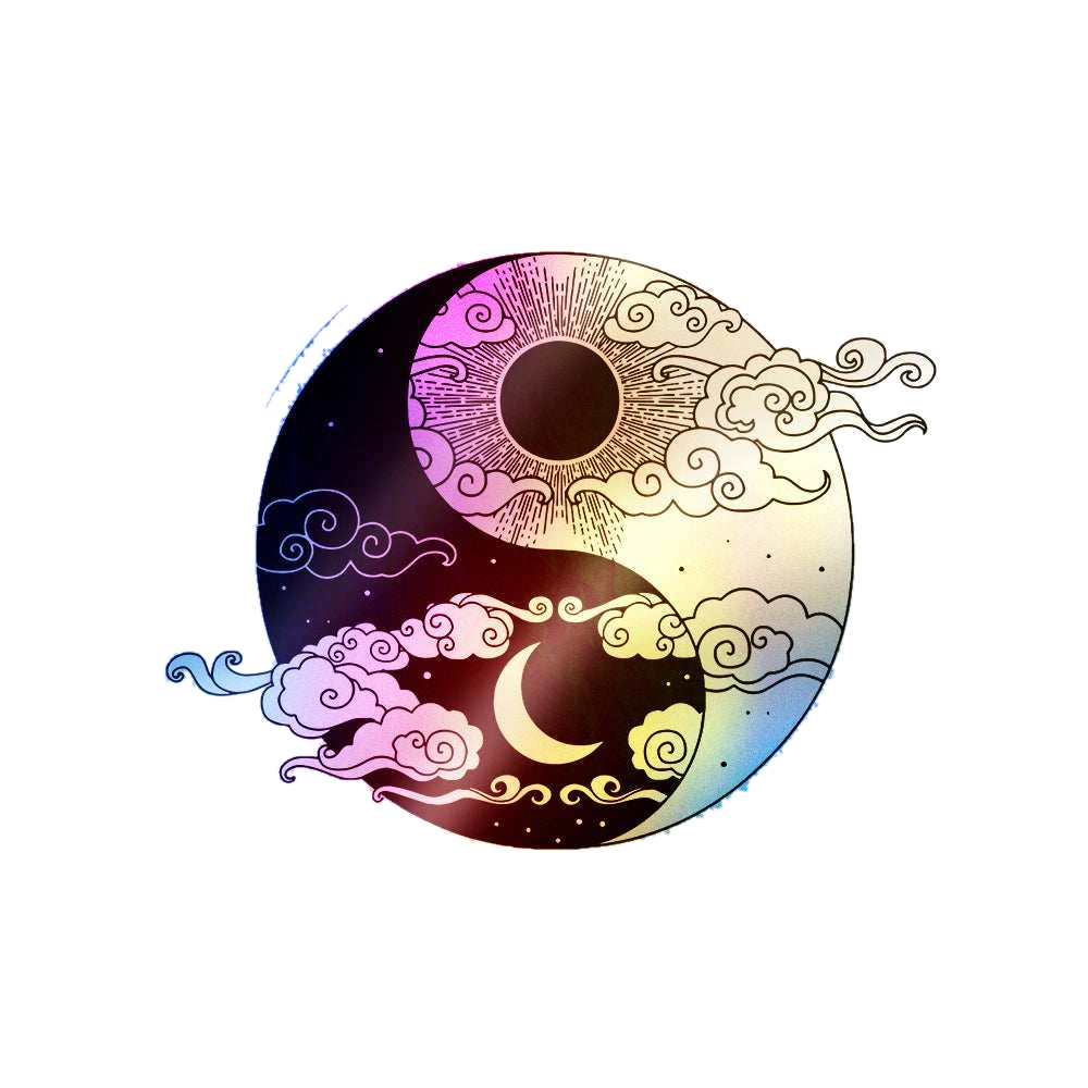 Yin Yang Holographic Stickers